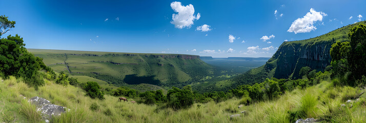 Mesmerizing panorama of the untouched beauty of Nyanga National Park - obrazy, fototapety, plakaty