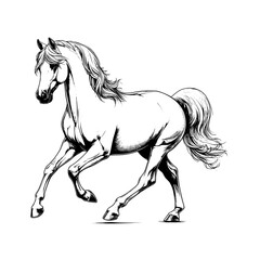 Obraz na płótnie Canvas Arabian Horse, Running Horses Gallop thoroughbred Clipart Print vector Svg, Wild Horse, Horses Herd Run, Laser Cut Files Vector Clipart Print