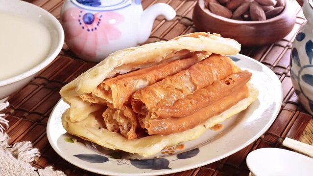 Chinese tradition food- clay oven rolls  and fried bread stick 