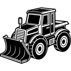 Fototapeta premium bulldozer ready vector illustration mascot,bulldozer silhouette,vector,icon,svg,characters,Holiday t shirt,black bulldozer drawn trendy logo Vector illustration,bulldozer on a white background,eps,png