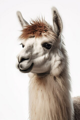 Fototapeta premium Llama, Llamas, Llama Cubs, on White Background