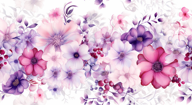 A beautiful watercolor floral pattern
