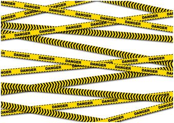 バリケードテープ（立入禁止標識/規制線）のフレーム背景ベクター素材