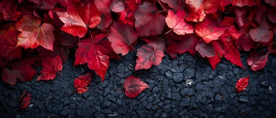 Red Leaves of Remembrance: A Tribute to Heroes. Concept Fall Photography, Emotional Portraits, Nature Tribute, Red Leaves Display, Heroic Tribute - obrazy, fototapety, plakaty