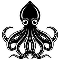 Squed fish mascot,fish silhouette,vector,icon,svg,characters,Holiday t shirt,black Squed drawn trendy logo Vector illustration,christmas fish on a white background,eps,png