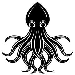 Squed fish mascot,fish silhouette,vector,icon,svg,characters,Holiday t shirt,black Squed drawn trendy logo Vector illustration,christmas fish on a white background,eps,png