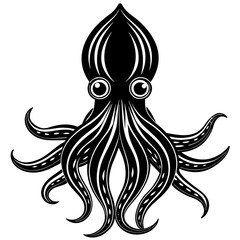 Squed fish mascot,fish silhouette,vector,icon,svg,characters,Holiday t shirt,black Squed drawn trendy logo Vector illustration,christmas fish on a white background,eps,png