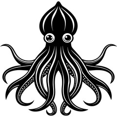 Squed fish mascot,fish silhouette,vector,icon,svg,characters,Holiday t shirt,black Squed drawn trendy logo Vector illustration,christmas fish on a white background,eps,png