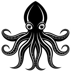 Squed fish mascot,fish silhouette,vector,icon,svg,characters,Holiday t shirt,black Squed drawn trendy logo Vector illustration,christmas fish on a white background,eps,png