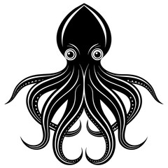 Squed fish mascot,fish silhouette,vector,icon,svg,characters,Holiday t shirt,black Squed drawn trendy logo Vector illustration,christmas fish on a white background,eps,png