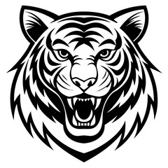 head of lion mascot,lion silhouette,vector,icon,svg,characters,Holiday t shirt,black tiger drawn trendy logo Vector illustration,tiger on a white background,eps,png