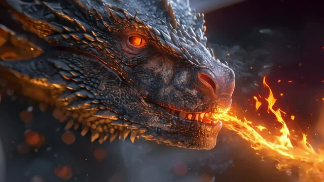 scary angry fire dragon, huge dragon flying in the sky, footage, 4k footage, videos, slow motion