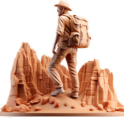 tourist with the back pack in the mountain. travel concept.