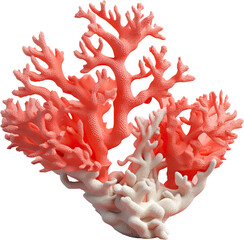 coral reef isolated on transparent background. marine nature concept.