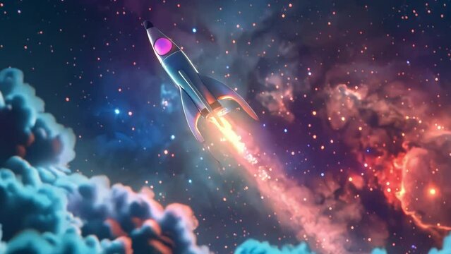 rocket spaceship flying in outer space, footage, 4k footage, videos, slow motion