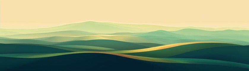  Rolling hills with a minimalist horizon line