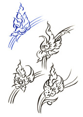 abstract of bird pen drawing for card decoration illustration