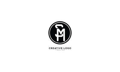 SM MS Abstract initial monogram letter alphabet logo design