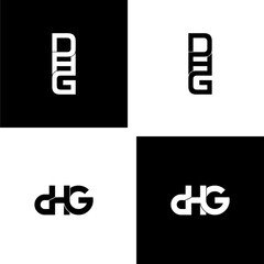 dhg lettering initial monogram logo design set