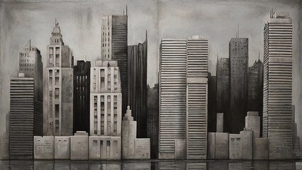 Concrete Jungle, raw beauty of concrete structures and urban landscapes in shades of grey