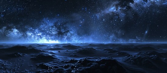 Naklejka premium A breathtaking view of the stunning night sky adorned with twinkling stars and the majestic milky way stretching across