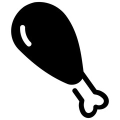 fried chicken vector icon. food and beverage icon solid line style. perfect use for logo, presentation, application, website, and more. icon design solid line style