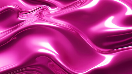 Obraz premium Liquid pink color abstract background metallic aluminum foil 