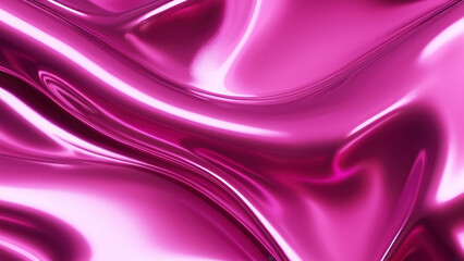 Obraz premium Liquid pink color abstract background metallic aluminum foil 