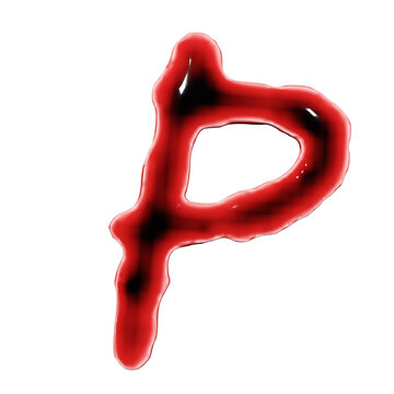 3d render of blood or red wine liquid alphabets on transparent background png.