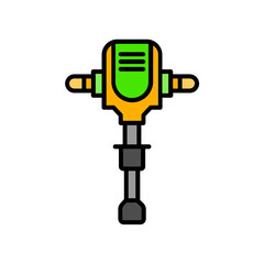 Fototapeta premium Jackhammer icon. fill color icon