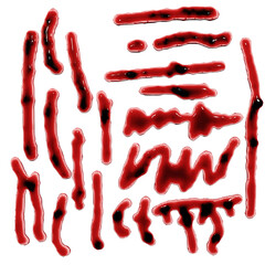 3d render of blood or red wine liquid alphabets on transparent background png.