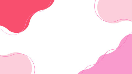 抽象的　ピンク　フレーム　ウェーブ　シェイプ
