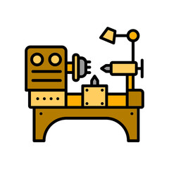Lathe icon. fill color icon
