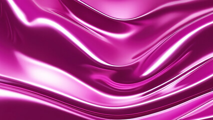 Fototapeta premium Liquid pink color abstract background metallic aluminum foil 