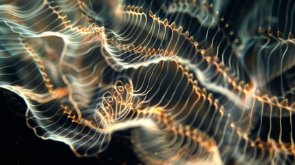 The intricate and graceful movement of euglenoids captured in a timelapse image showcasing the beauty of their rhythmic undulations.