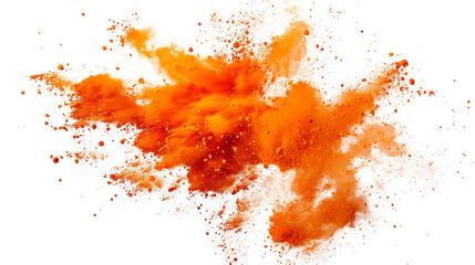 Colorful orange powder explosion. Generative AI