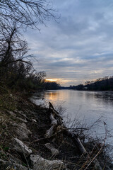 Iowa Des Moines Raccoon River Sunset in Early Spring