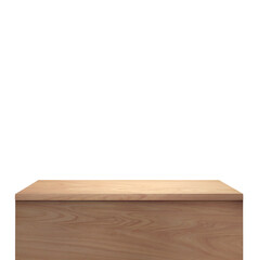empty wooden table front view isolated PNG transparent.