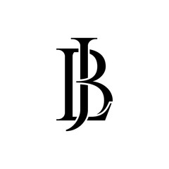 lbj initial letter monogram logo design
