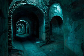 Desperate Through the Haunting Gothic Catacombs of the Vengeful Spirits - obrazy, fototapety, plakaty