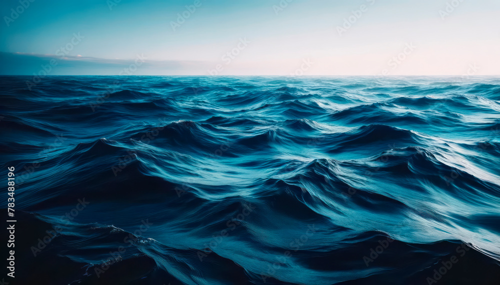Aufkleber a dynamic ocean waves texture, depicted in an artistic graphic style, set against a moody sky backgr