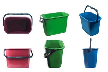 water bucket on a white background,with clipping path - Powered by Adobe