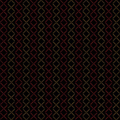 hand drawn lines of gold, red squares from stripes. black repetitive background. vector seamless pattern. retro decorative art. geometric fabric swatch. wrapping paper. design template for textile