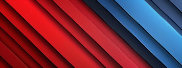 Obraz premium Red and blue stripes geometric minimal abstract glossy background