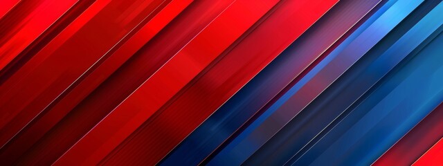 Obraz premium Red and blue stripes geometric minimal abstract glossy background