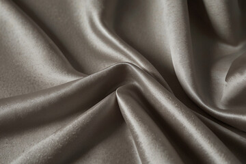Fototapeta premium luxury cloth with drapery and wavy folds of ivory color creased smooth silk satin material texture.
