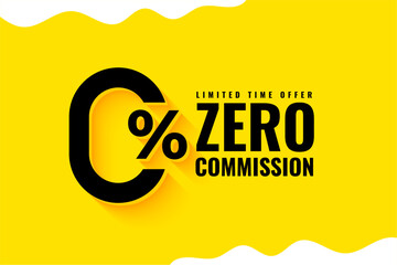 flat zero percent commission template a limited time offer - obrazy, fototapety, plakaty