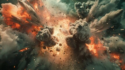 The digital distortions add a touch of unpredictability to the explosions making the footage feel alive and dynamic.