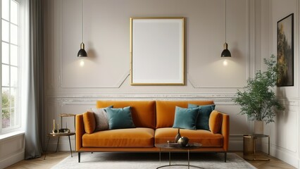 Fototapeta premium mockup poster desk, poster desk, mockup desk, Interior Mockup, living room mockup, interior mockup living room, mockup, interior, living room, mockup poster square, mockup poster desk,