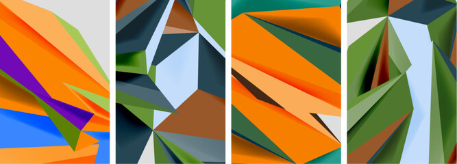 Obraz premium a collage of four different colored geometric patterns